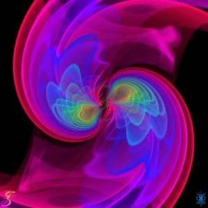 Numerische Simulationen: Zwei Schwarze Löcher verschmelzen unter Abstrahlung von Gravitationswellen